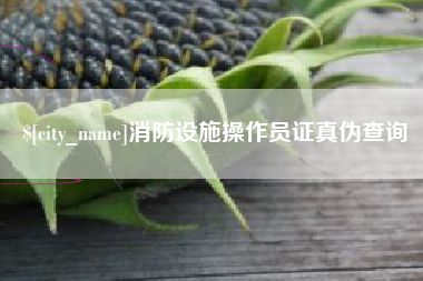 鸡西消防设施操作员证真伪查询