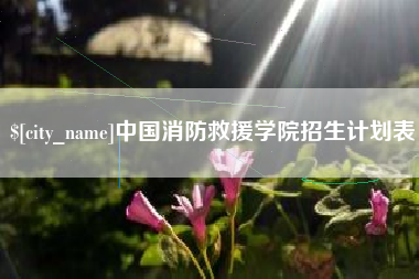 鸡西中国消防救援学院招生计划表